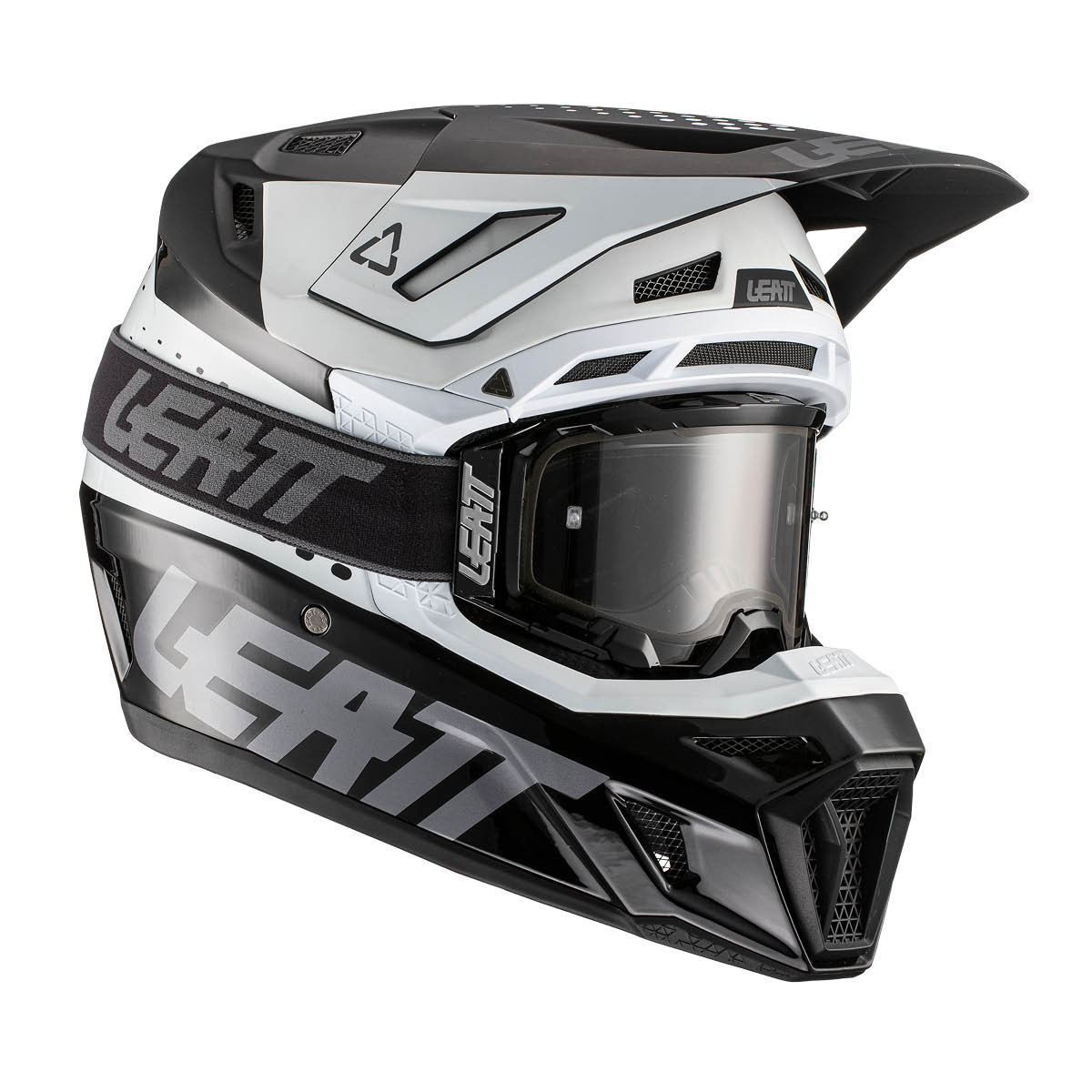 LEATT Helm Moto 8.5 V22 inkl. Brille, XL black/white