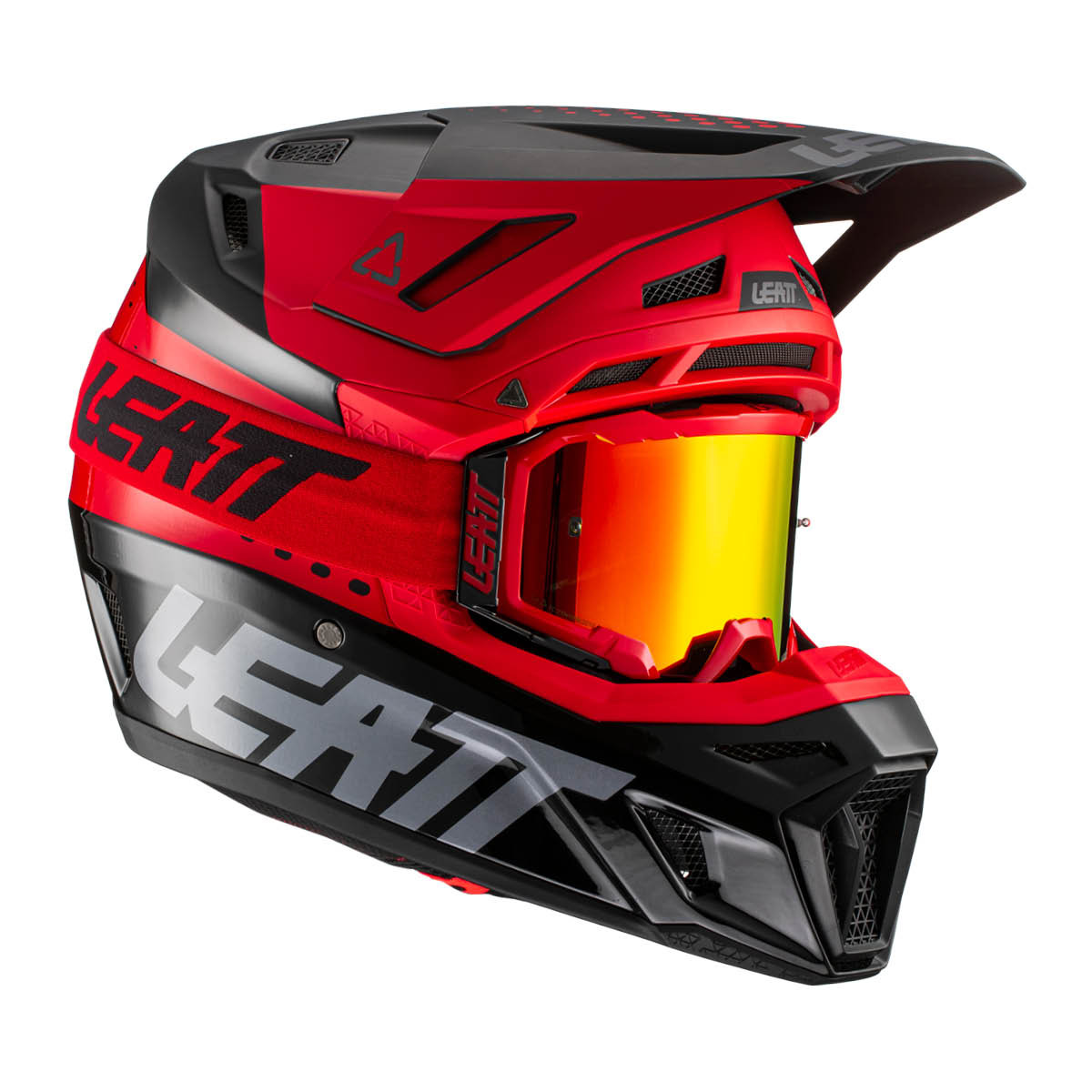 LEATT Helm Moto 8.5 V22 inkl. Brille, S rot