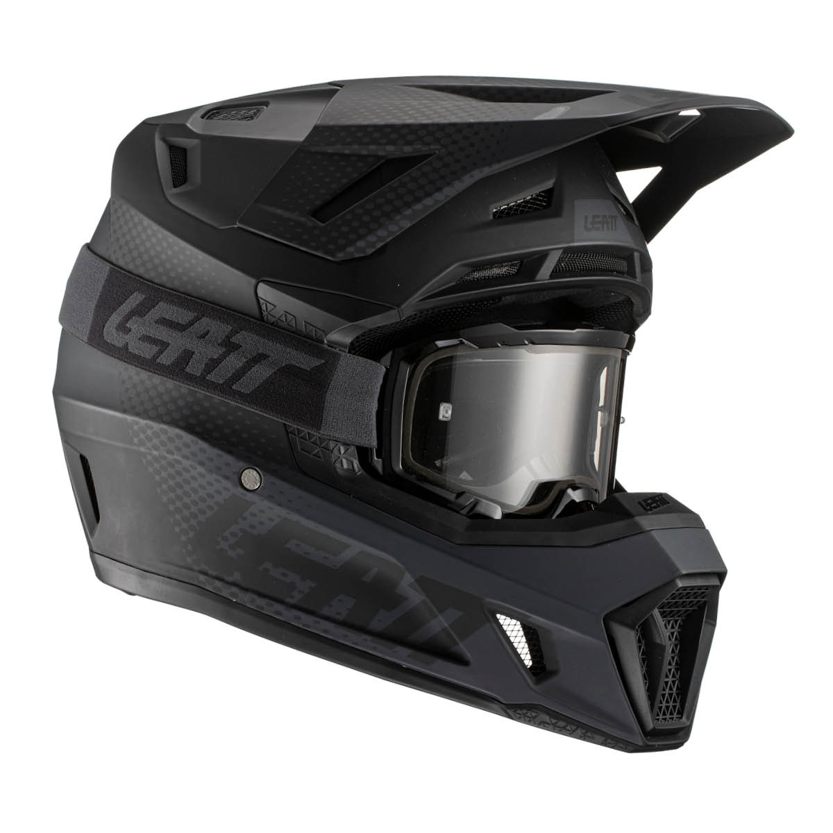 LEATT Helm Moto 7.5 V22 inkl. Brille, Čierna M