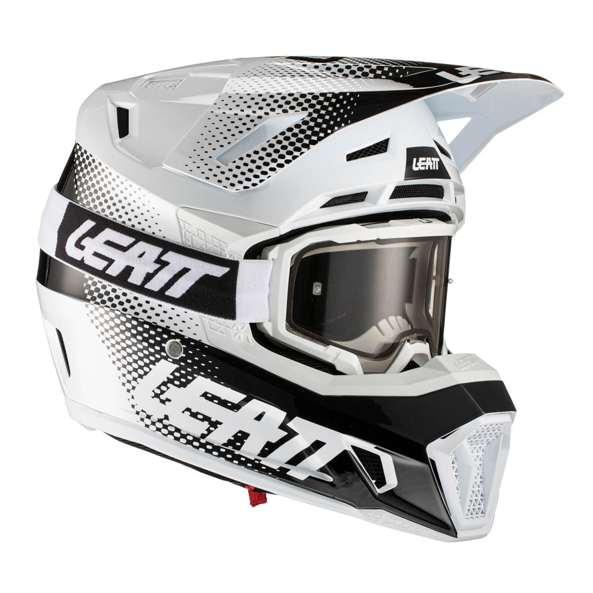 LEATT Helm Moto 7.5 V22 inkl. Brille, Biela XL