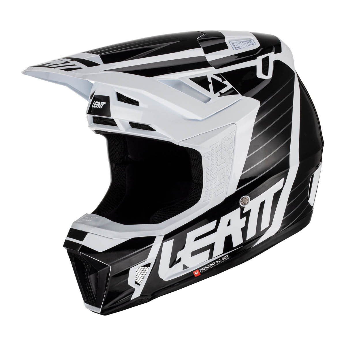 LEATT Motocross Helm Moto 7.5 V23 inkl. Brille, Biela L